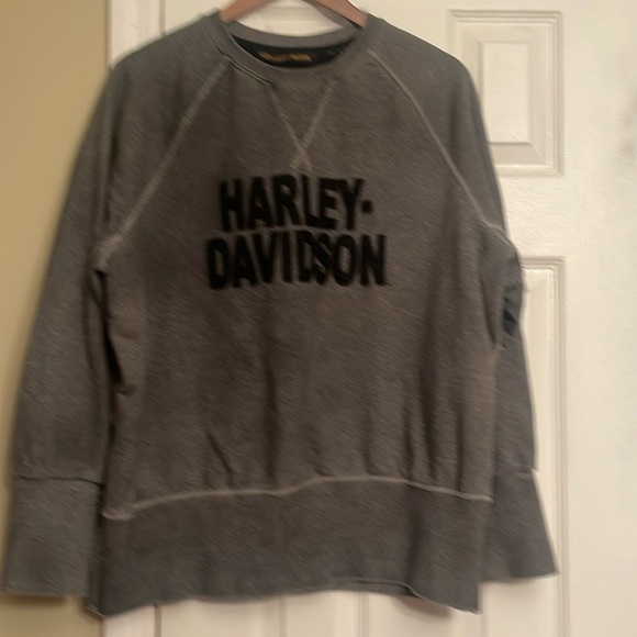 New Authentic Harley Davidson gray logo sweater sweatshirt large $169.00 - Picture 2 of 6